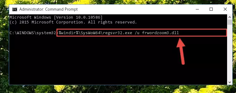 Reregistering the Frwordzoom3.dll library in the system (for 64 Bit)