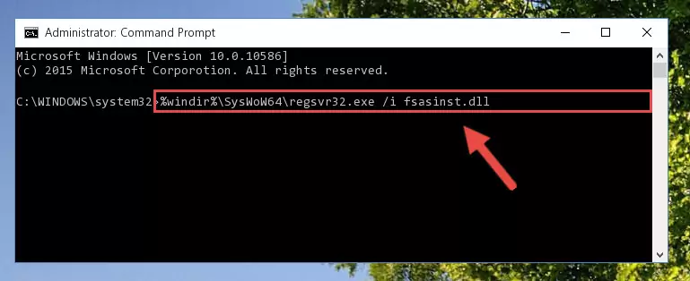 Cleaning the problematic registry of the Fsasinst.dll library from the Windows Registry Editor