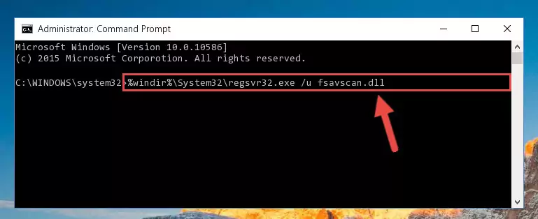 Reregistering the Fsavscan.dll file in the system