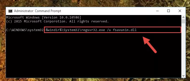Creating a new registry for the Fsavunin.dll library in the Windows Registry Editor