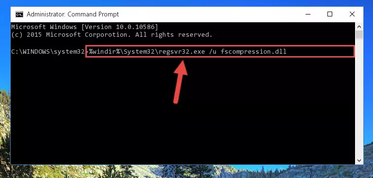 Creating a new registry for the Fscompression.dll file in the Windows Registry Editor