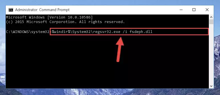 Deleting the Fsdeph.dll library's problematic registry in the Windows Registry Editor