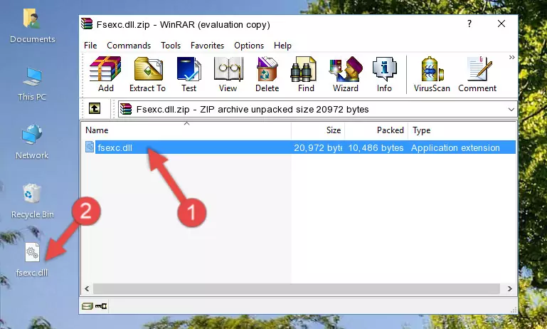 Copying the Fsexc.dll file into the software's file folder