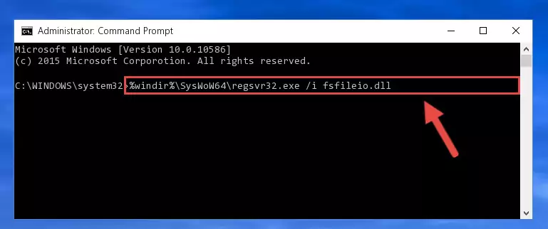 Deleting the Fsfileio.dll library's problematic registry in the Windows Registry Editor