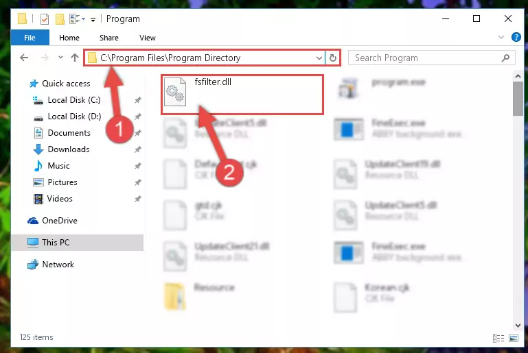 Choosing the Fsfilter.dll library