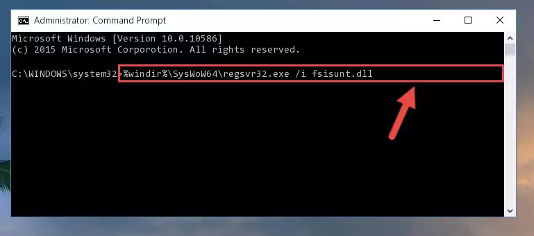 Uninstalling the damaged Fsisunt.dll library's registry from the system (for 64 Bit)