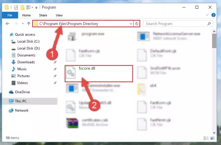 Uninstalling the broken registry of the Fxcore.dll library from the Windows Registry Editor (for 64 Bit)