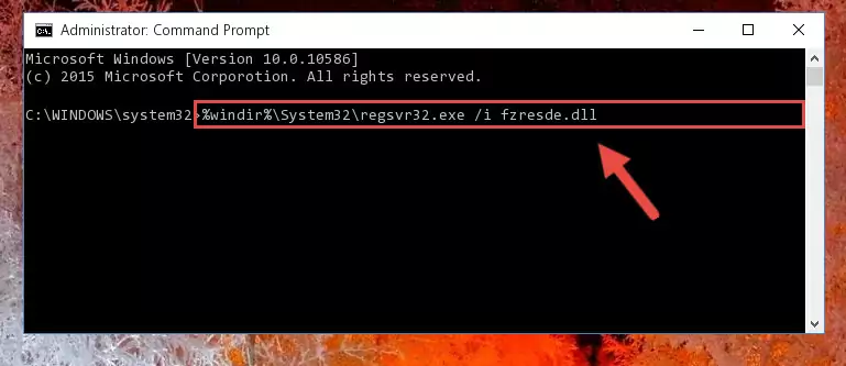 Uninstalling the Fzresde.dll file from the system registry