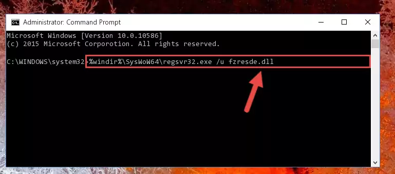 Reregistering the Fzresde.dll file in the system (for 64 Bit)