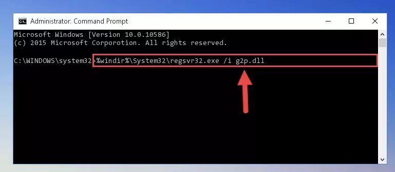 Reregistering the G2p.dll file in the system (for 64 Bit)