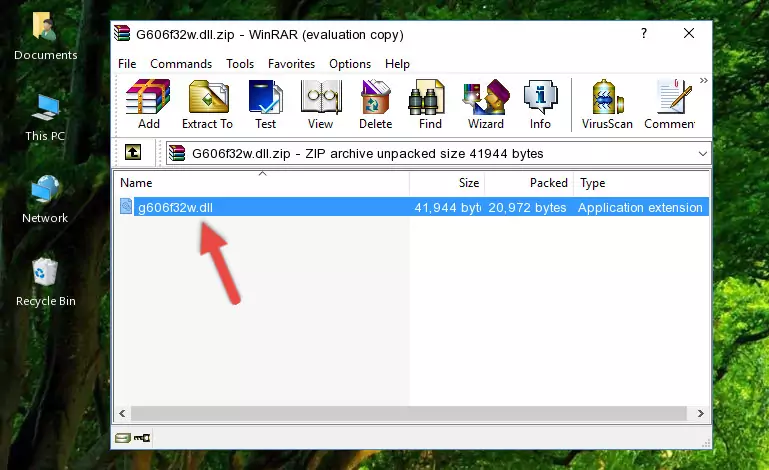Pasting the G606f32w.dll file into the software's file folder