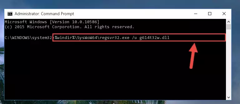 Creating a new registry for the G614t32w.dll file in the Windows Registry Editor