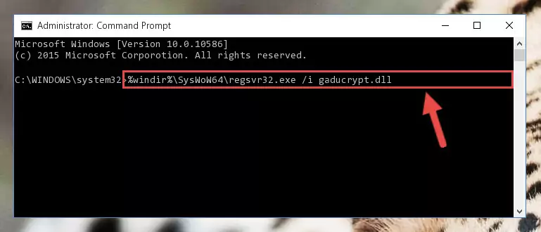 Uninstalling the Gaducrypt.dll file from the system registry