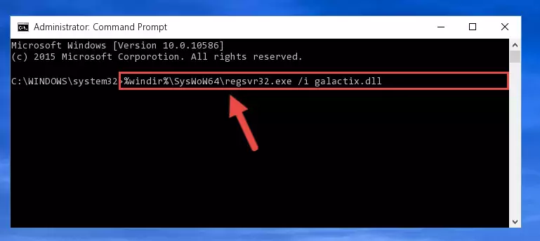 Deleting the damaged registry of the Galactix.dll