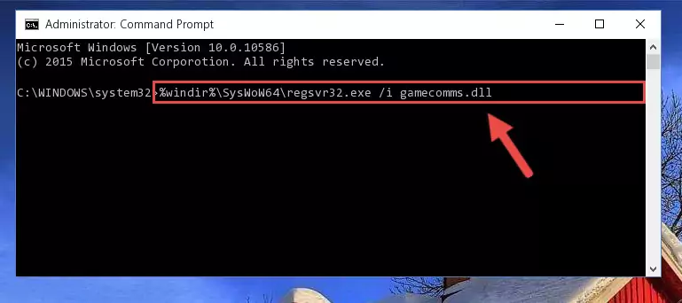 Deleting the Gamecomms.dll library's problematic registry in the Windows Registry Editor