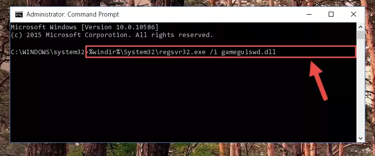 Reregistering the Gameguiswd.dll file in the system (for 64 Bit)