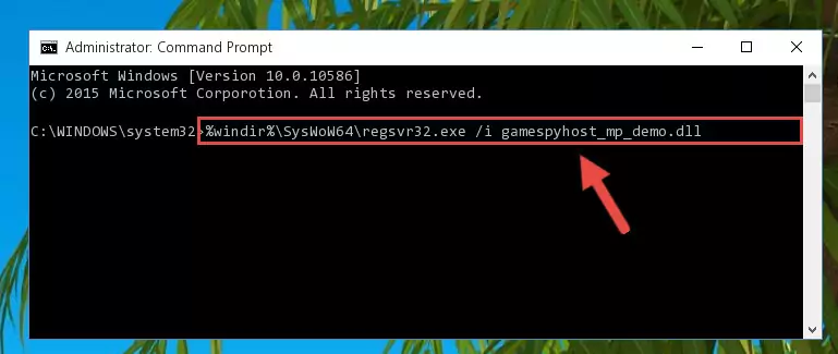 Deleting the damaged registry of the Gamespyhost_mp_demo.dll