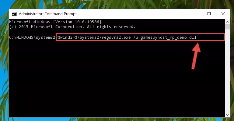 Extracting the Gamespyhost_mp_demo.dll file from the .zip file