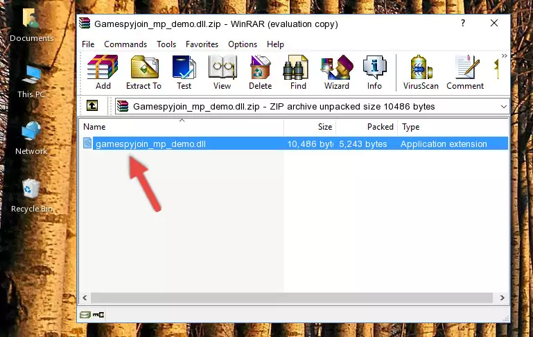 Pasting the Gamespyjoin_mp_demo.dll file into the software's file folder