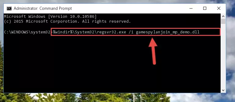 Cleaning the problematic registry of the Gamespylanjoin_mp_demo.dll library from the Windows Registry Editor