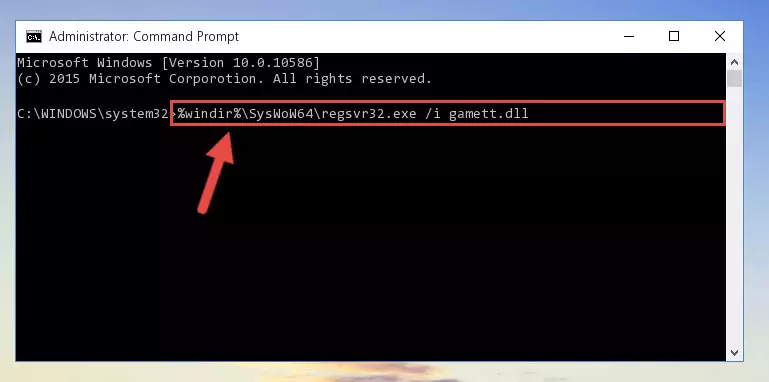 Uninstalling the Gamett.dll file's problematic registry from Regedit (for 64 Bit)