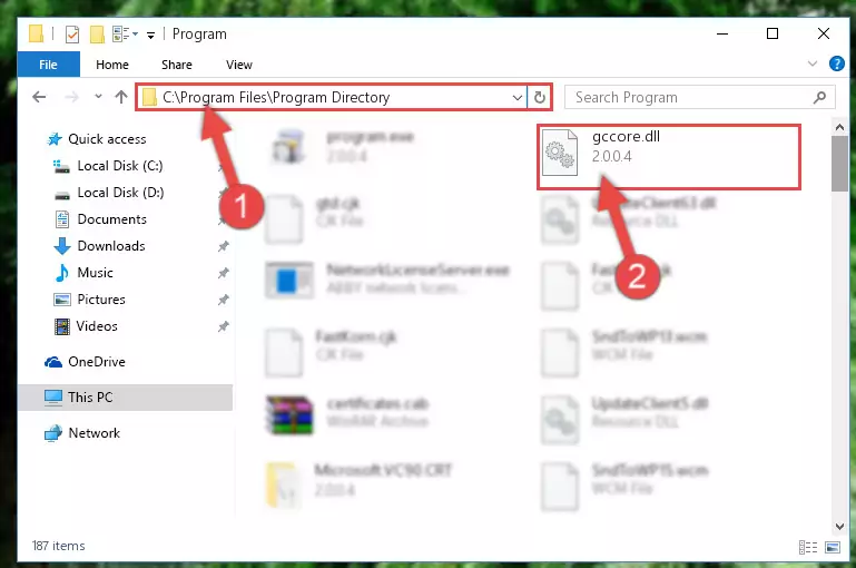 Choosing the Gccore.dll library