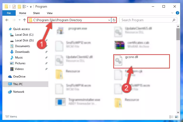 Uninstalling the Gcore.dll library's problematic registry from Regedit (for 64 Bit)