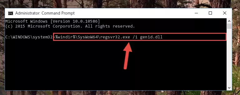 Uninstalling the broken registry of the Genid.dll library from the Windows Registry Editor (for 64 Bit)