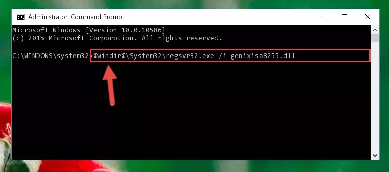Reregistering the Genixisa8255.dll file in the system (for 64 Bit)