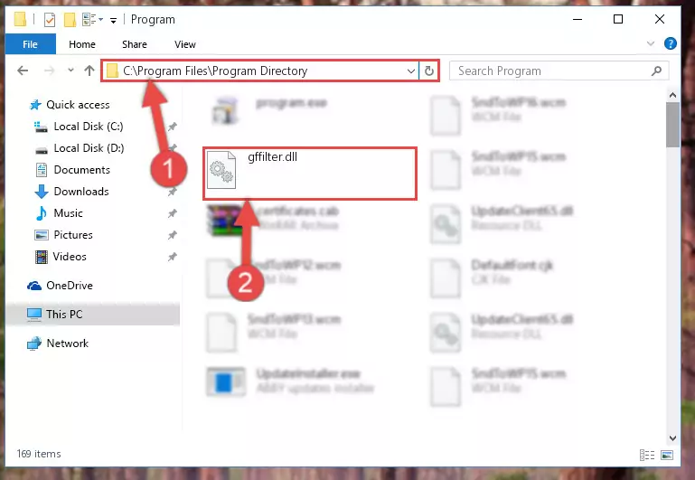 Choosing the Gffilter.dll library