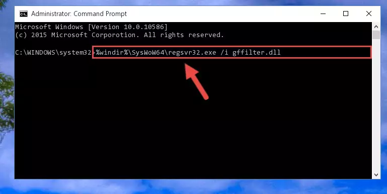 Uninstalling the Gffilter.dll library's problematic registry from Regedit (for 64 Bit)