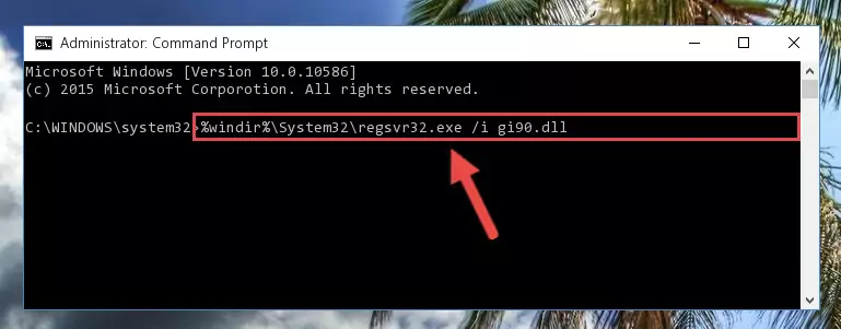 Uninstalling the Gi90.dll file from the system registry