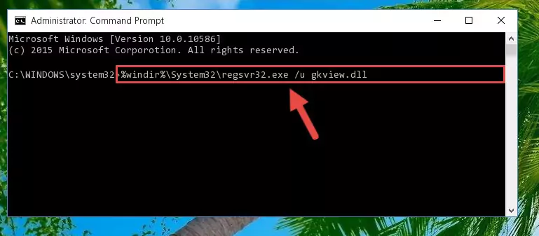 Reregistering the Gkview.dll library in the system
