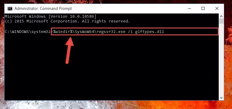 Deleting the damaged registry of the Glftypes.dll