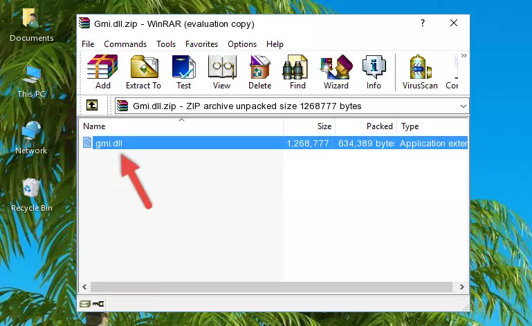 Pasting the Gmi.dll file into the software's file folder