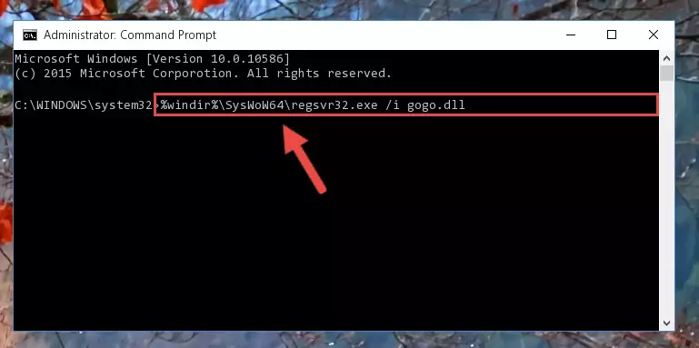 Cleaning the problematic registry of the Gogo.dll file from the Windows Registry Editor