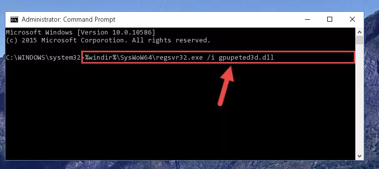 Deleting the Gpupeted3d.dll file's problematic registry in the Windows Registry Editor