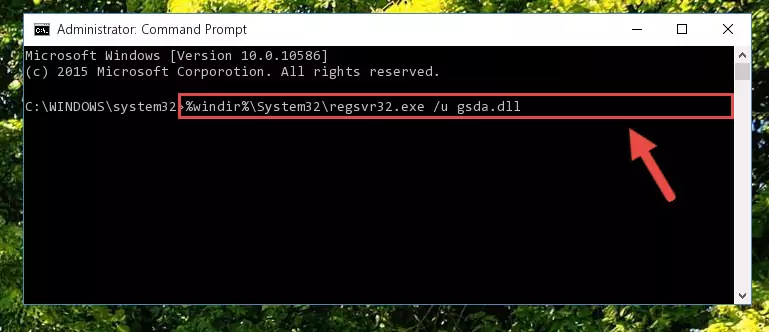 Creating a new registry for the Gsda.dll file in the Windows Registry Editor