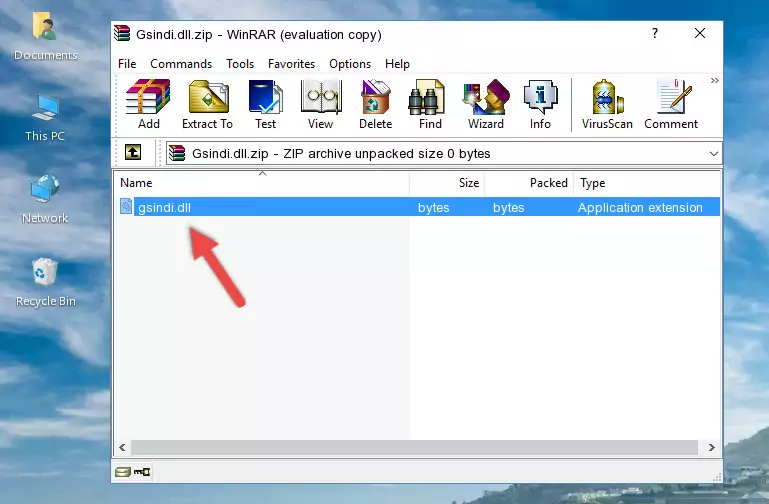 Copying the Gsindi.dll file into the software's file folder