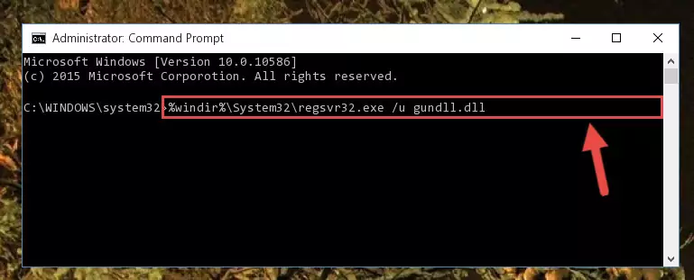 Extracting the Gundll.dll library from the .zip file