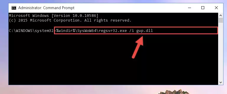 Cleaning the problematic registry of the Gup.dll library from the Windows Registry Editor