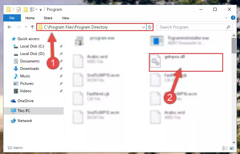 Uninstalling the broken registry of the Gxtvpos.dll library from the Windows Registry Editor (for 64 Bit)