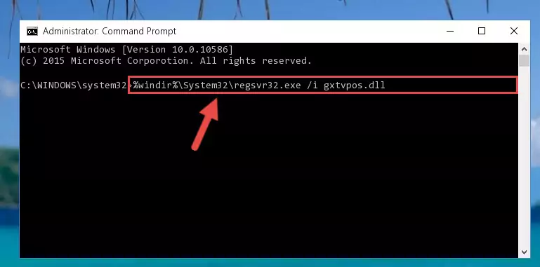 Reregistering the Gxtvpos.dll library in the system (for 64 Bit)