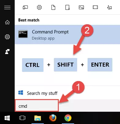 Running the Command Prompt with administrative permission