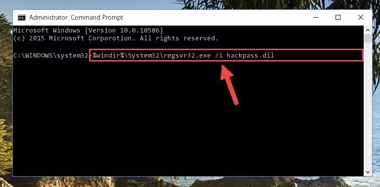 Deleting the damaged registry of the Hackpass.dll