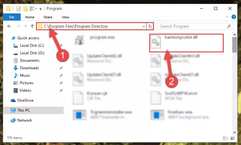Uninstalling the Harmonycolor.dll library's broken registry from the Registry Editor (for 64 Bit)