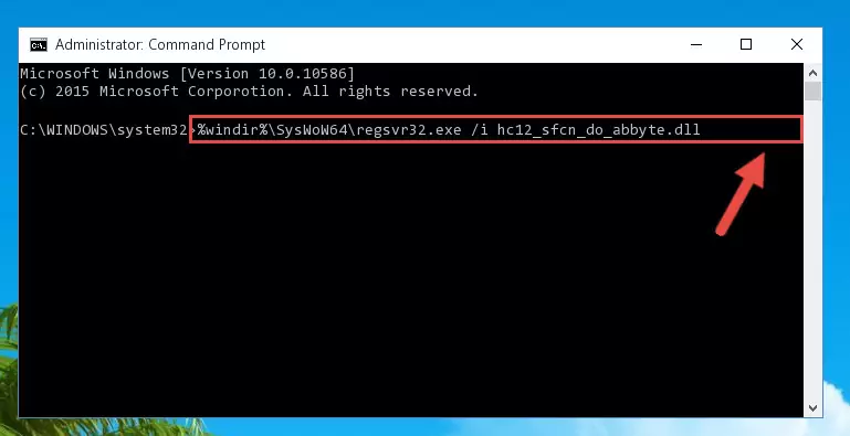 Deleting the damaged registry of the Hc12_sfcn_do_abbyte.dll