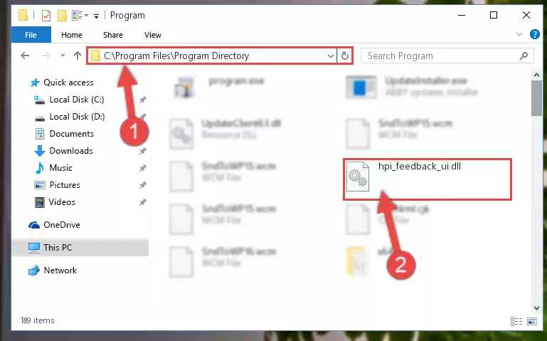Choosing the Hpi_feedback_ui.dll library