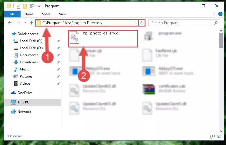 Choosing the Hpi_photo_gallery.dll library