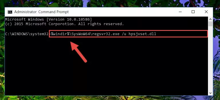 Creating a new registry for the Hpsjvset.dll file
